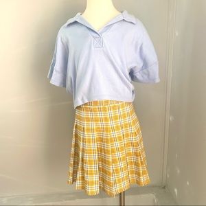 ALTAR’D STATE Pleated Skirt and Cropped Polo Outfit SZ XS